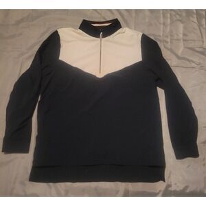 Rhone 1/4 Zip Active Stretch Sideline Pullover Workout Jacket Mens XL Blue White